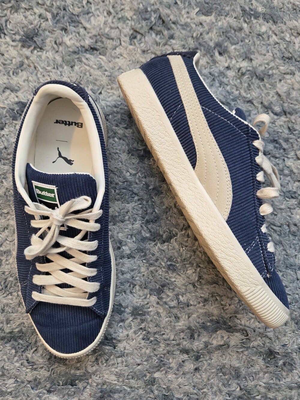 Puma Butter Goods Blue Corduroy Sneakers Size 7